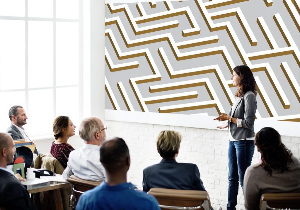 Labyrinth Lost Direction Game Challange Concept