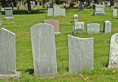 Blank Gravestones in the graveyard